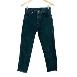 WRANGLER Vintage Jeans Dark Forest Green High Rise CutOff/Ankle Size 26